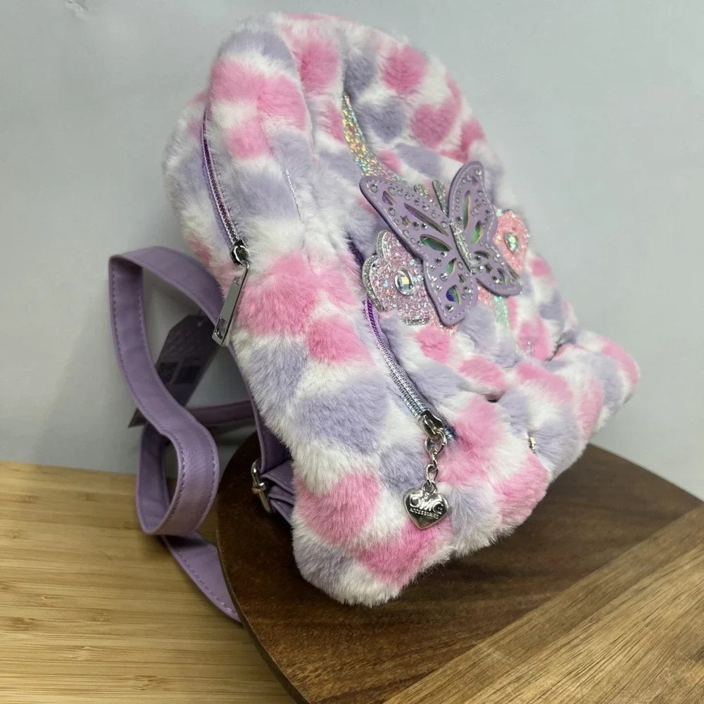 Miss‎ Gwen's OMG Accessories Unicorn Mini Backpack Faux Fur Butterfly NWT